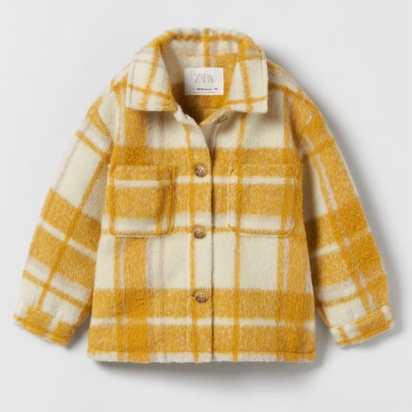 Zara Plaid Padded Overshirt New